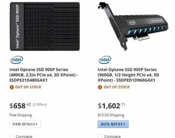 Intel Optane 905P Newegg