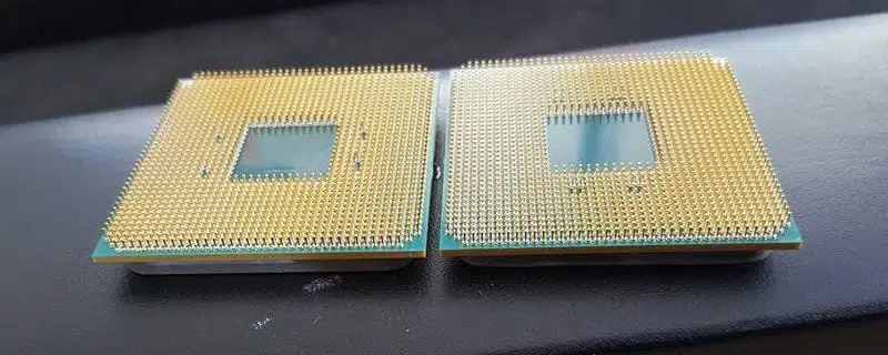 Vista de dos CPUs para la plataforma  AM4 de AMD.