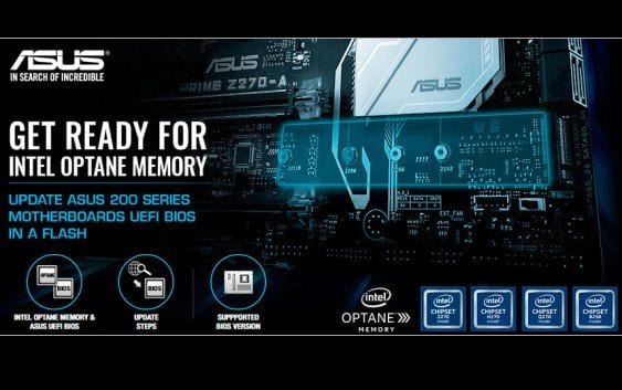asus intel optane bios