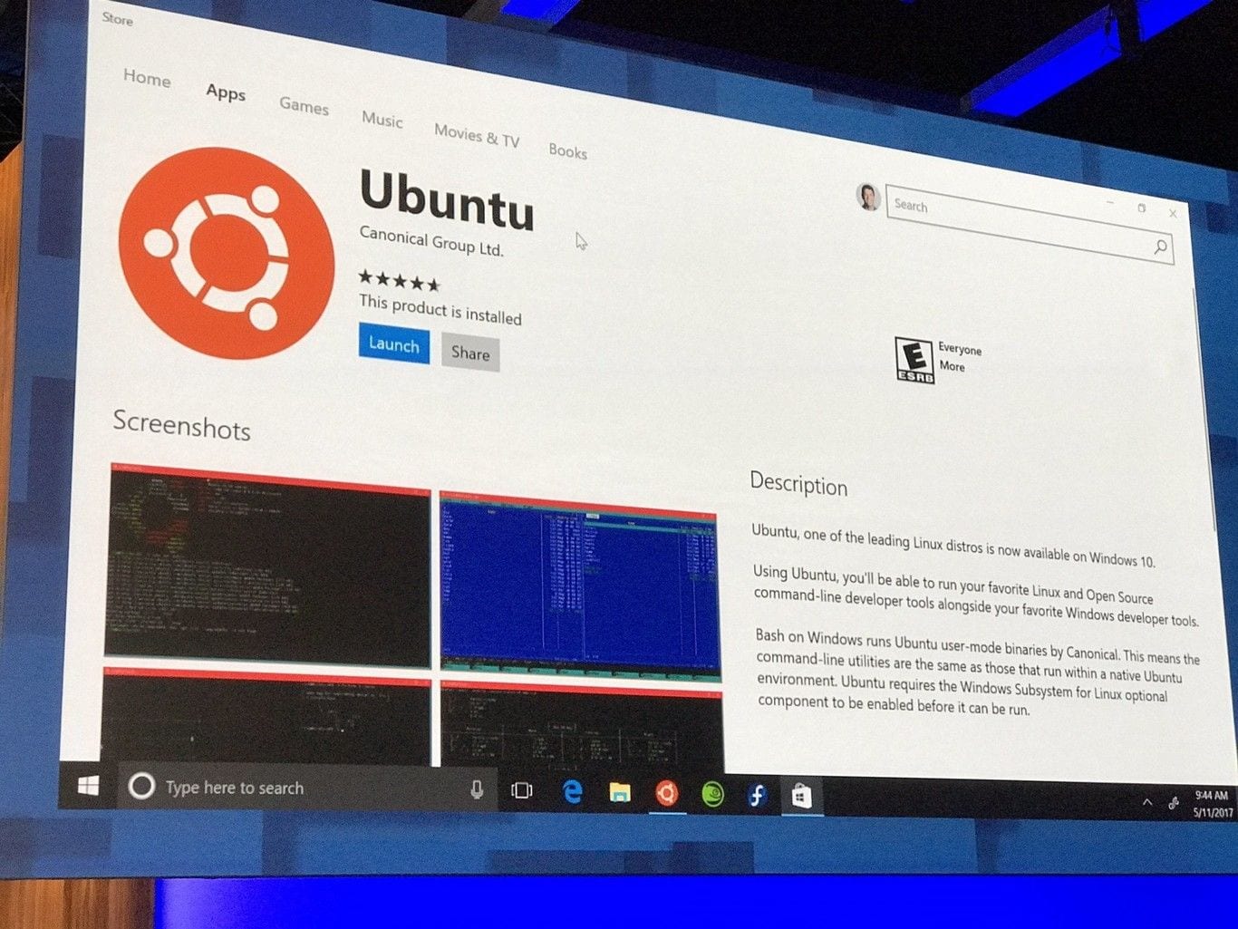 Ubuntu en Windows Store