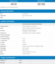 AMD Ryzen 7 1800X Geekbench 3 Stock