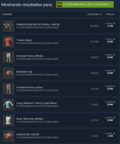 PlayerUnknowns Battlegrounds steam mercado