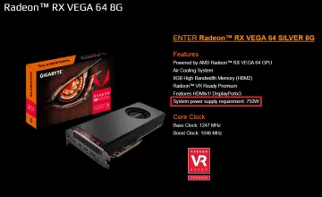 gigabyte amd rx vega 64 silver 750w