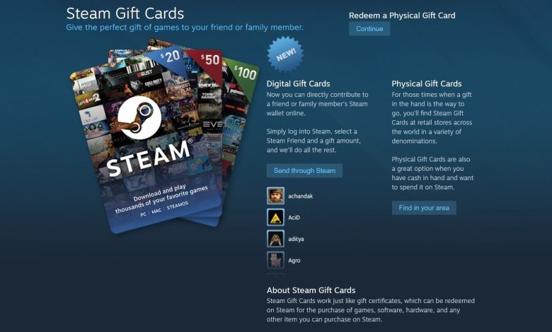 steam tarjeta regalo