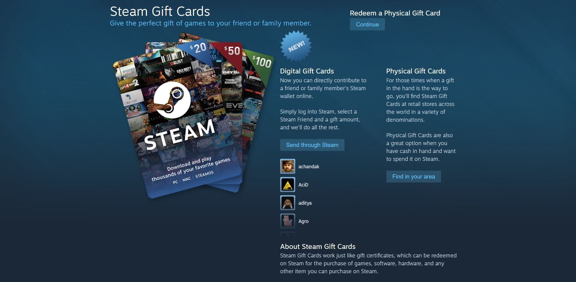 steam tarjeta regalo