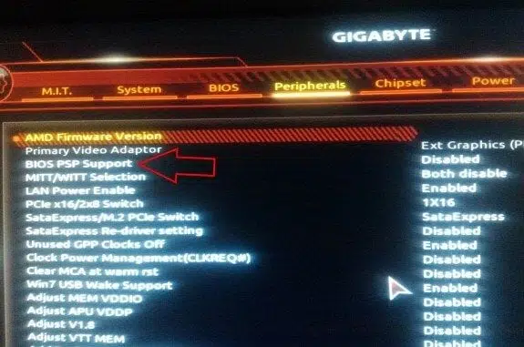 amd bios psp support option uefi