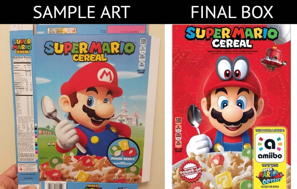 prototipo de caja cereal super mario