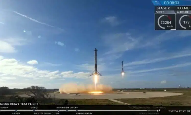 spacex falcon heavy cohetes laterales