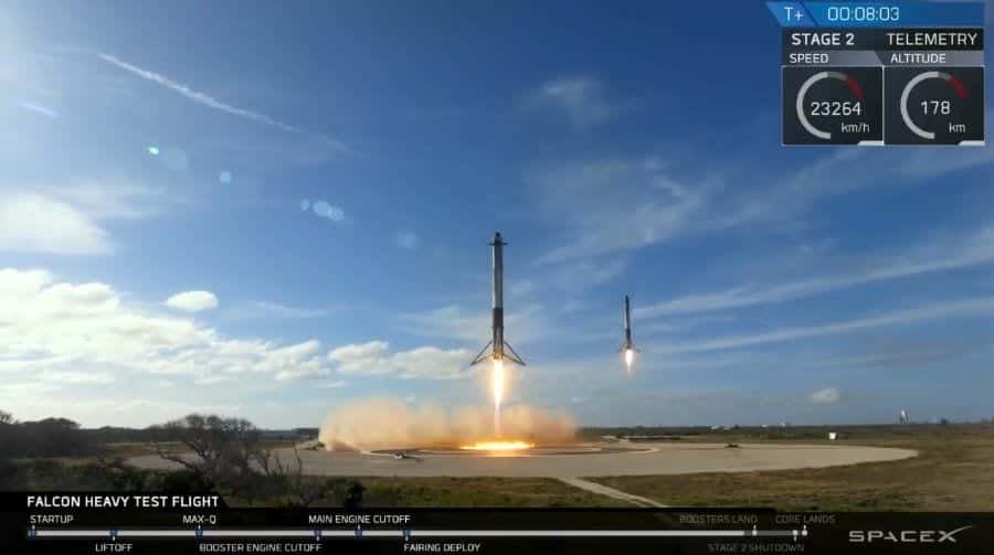 spacex falcon heavy cohetes laterales