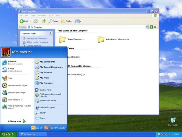 windows xp windows 10