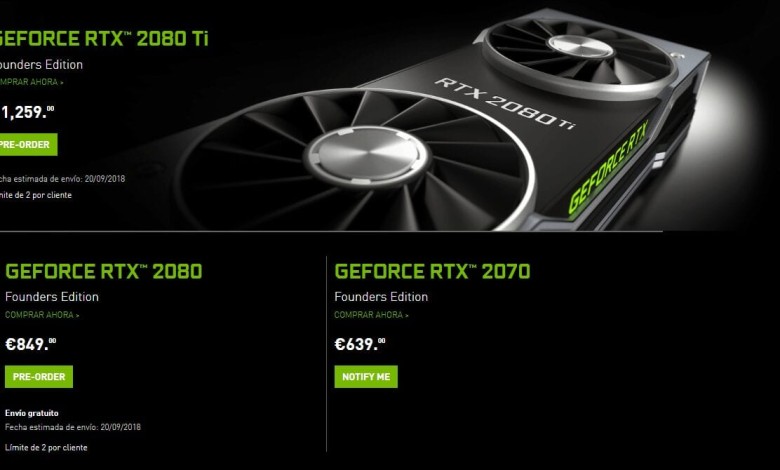 nvidia presentacion rtx 2080 rtx 2080 ti precio oficial