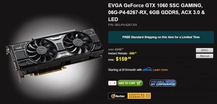 evga gtx 1060 6gb gaming precio