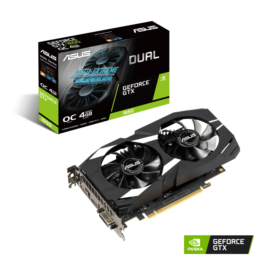 asus DUAL GTX1650 O4G boxvga