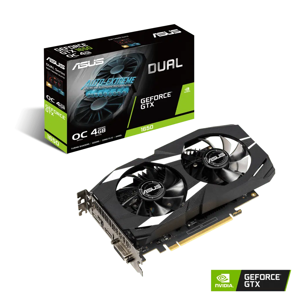 asus DUAL GTX1650 O4G boxvga