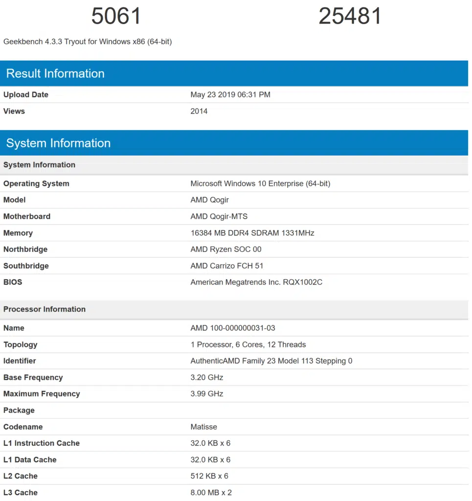 amd ryzen 3000 benchmark procesador