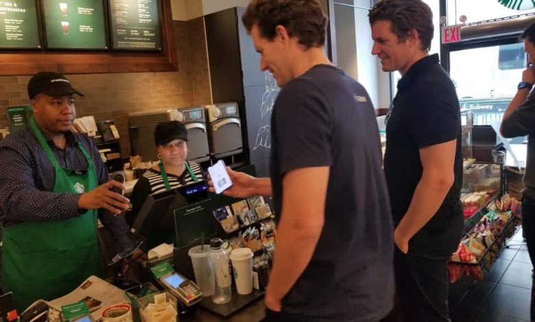 hermanos winklevoss bitcoin starbucks gemini flexa