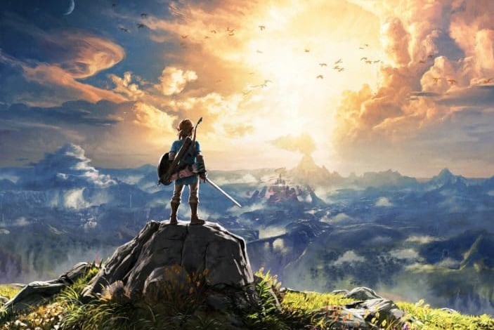 link mirando el cielo