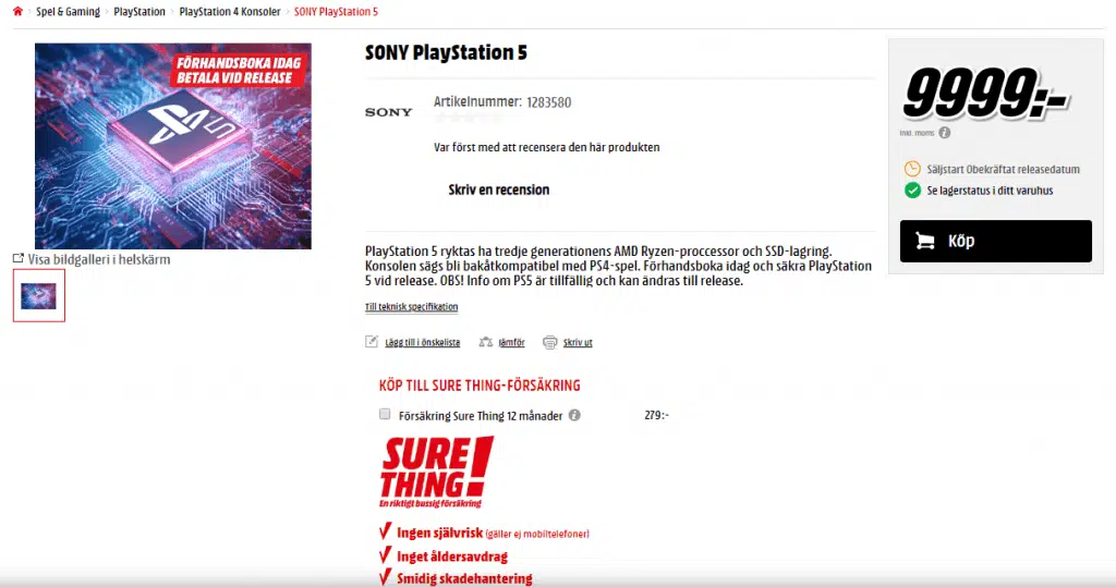 playstation 5 mediamarkt suecia