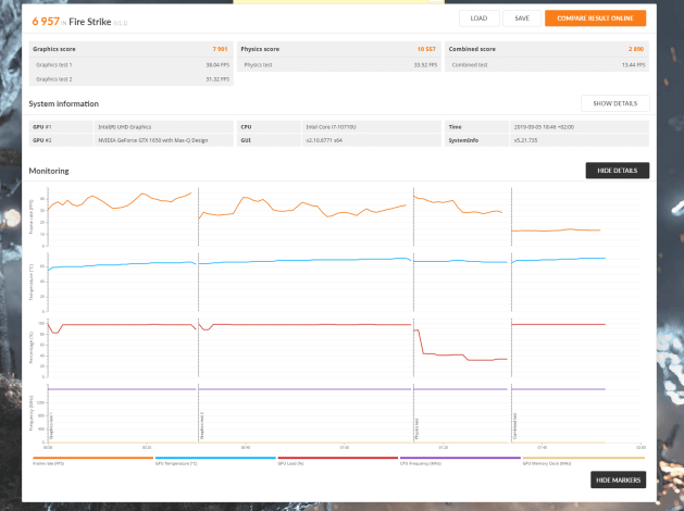 core i7 10710u 3dmark fire strike eseka 1