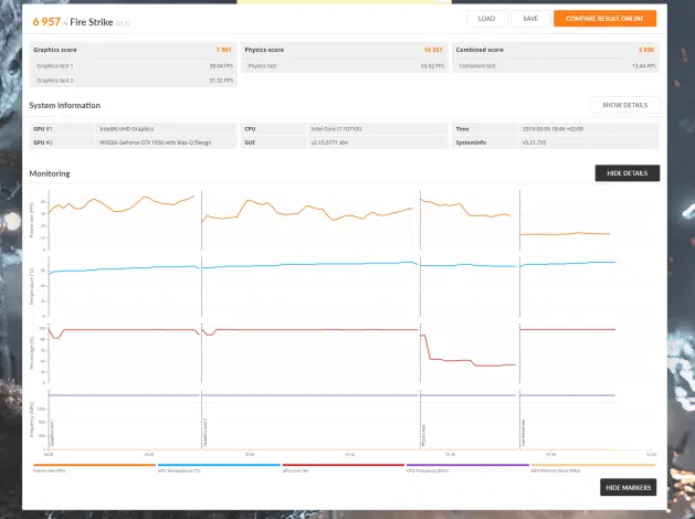 core i7 10710u 3dmark fire strike eseka 1