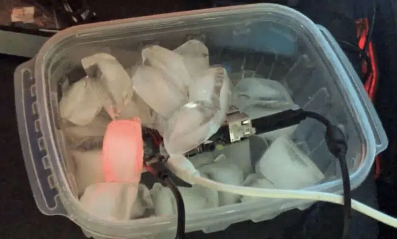 raspberry pi 4 hielo