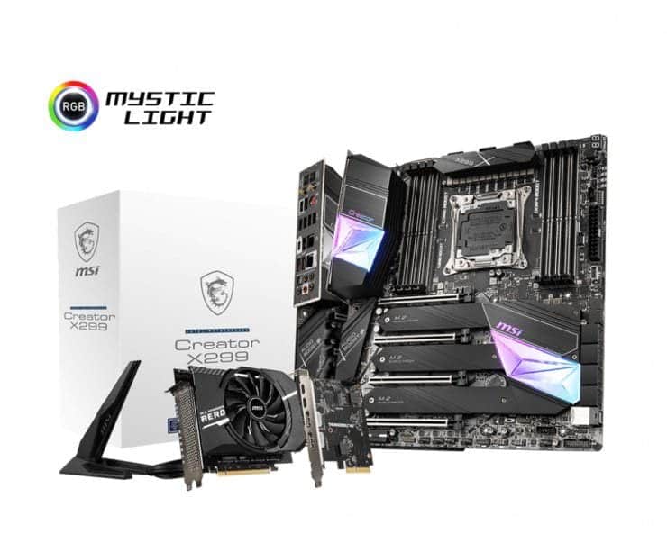 msi creator x299 intel core x xeon w 2200