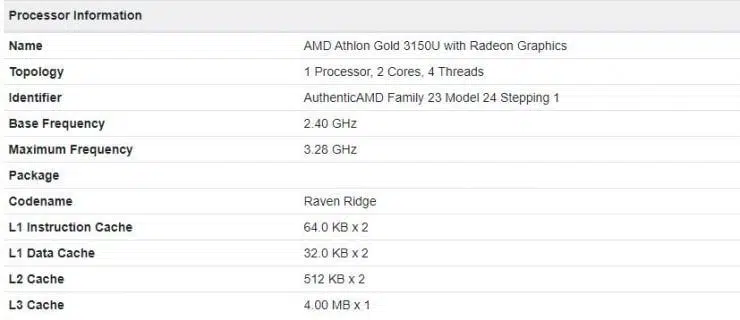 Athlon Gold 3150U
