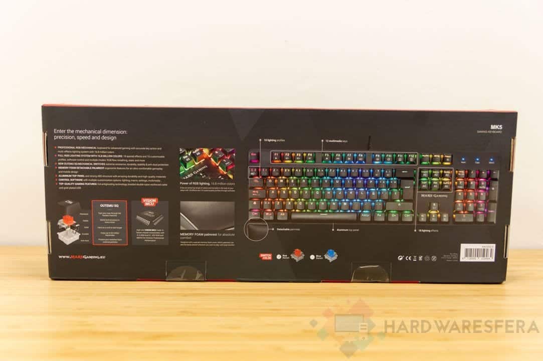 Teclado mecanico Mars Gaming MK5 trasera