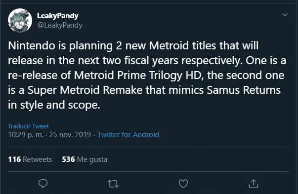 Nintendo Switch Metroid rumor