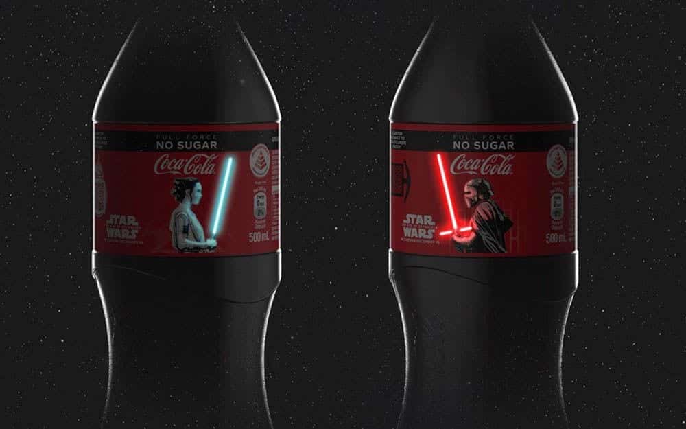 Coca Cola implementa pantallas OLED para promocionar la nueva pelicula de Star Wars