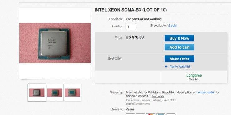 Misterioso procesador de Intel de 4 DIE en eBay