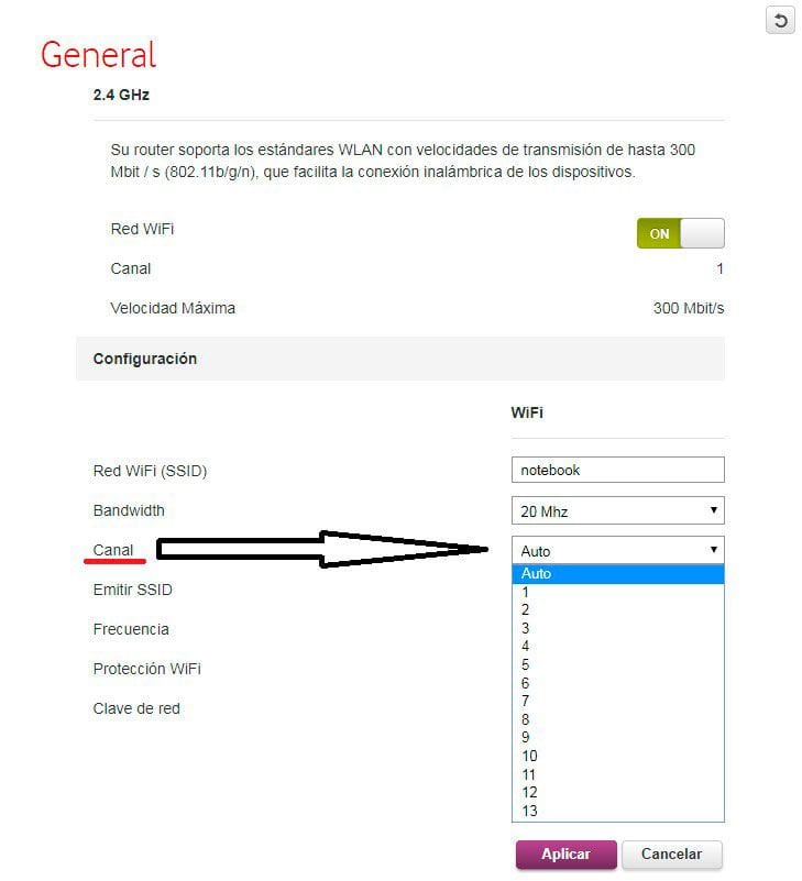 Configuración del WiFi