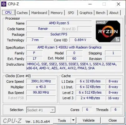 AMD Ryzen 5 4500U