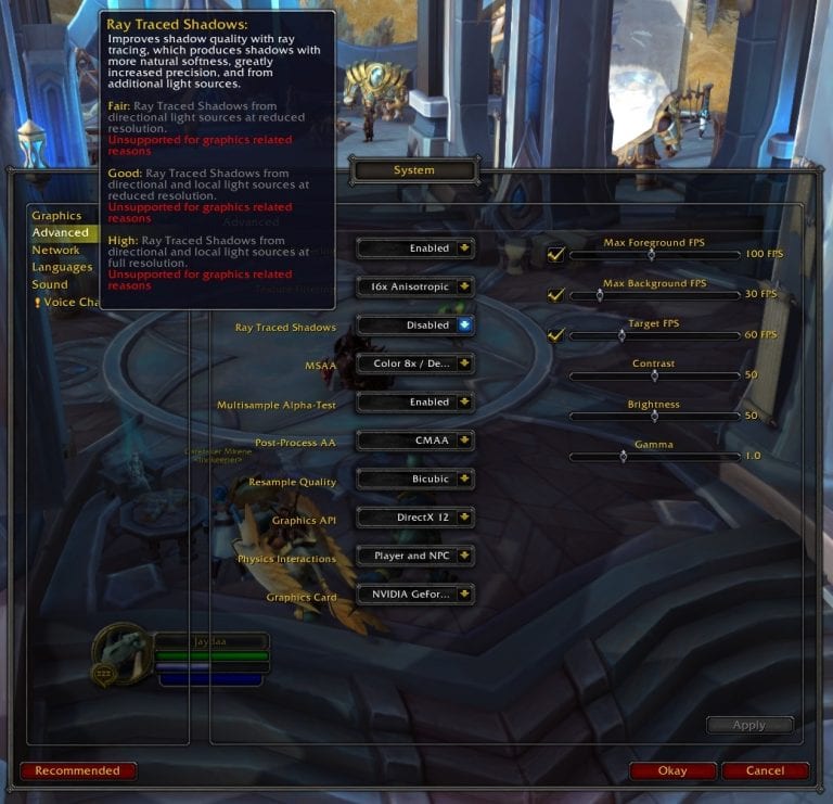World of Warcraft: Shadowlands ray tracing