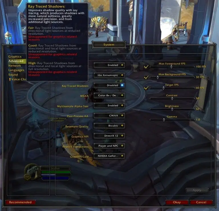 World of Warcraft: Shadowlands ray tracing