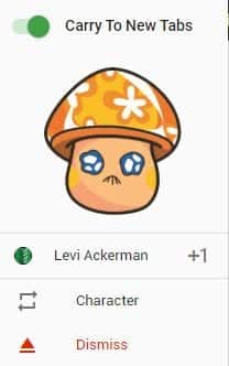 Shimeji Browser Extension añadir levi ackerman