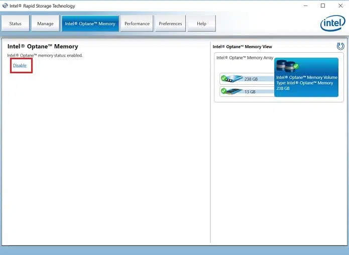 windows 10 intel rapid storage Intel Optane Memory Pinning