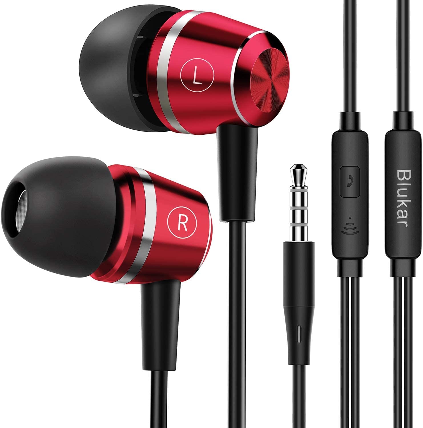 Blukar-Auriculares-In-Ear-rojo