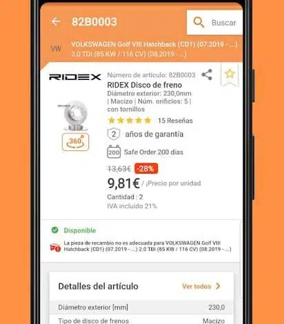 autodoc reparar coche app comprar piezas