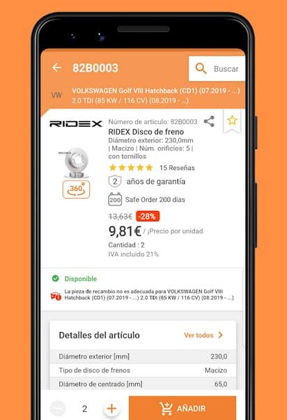 autodoc reparar coche app comprar piezas