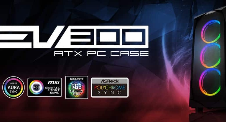 sharkoon caja de pc rgb REV300