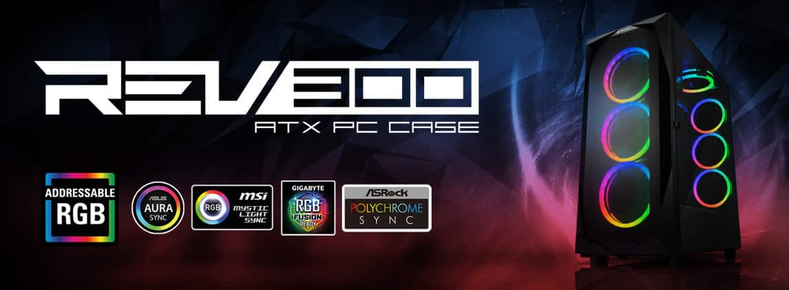 sharkoon caja de pc rgb REV300