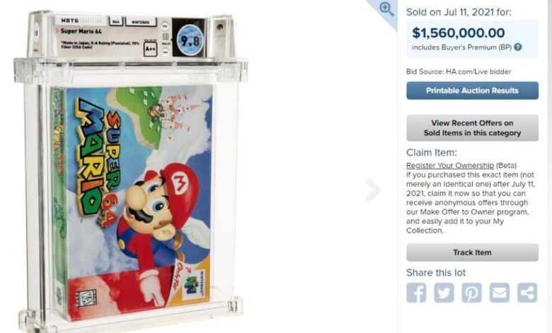 super mario 64 heritage auctions wata precintado nintendo subastas coleccionismo
