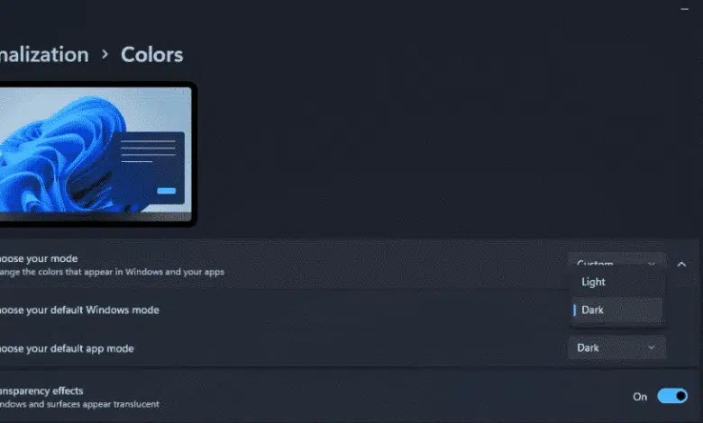 windows 11 modo oscuro activar