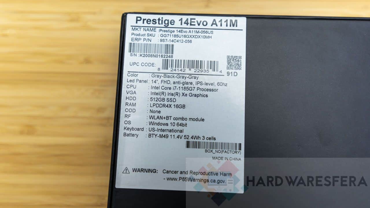 Portátil MSI Prestige 14 EVO