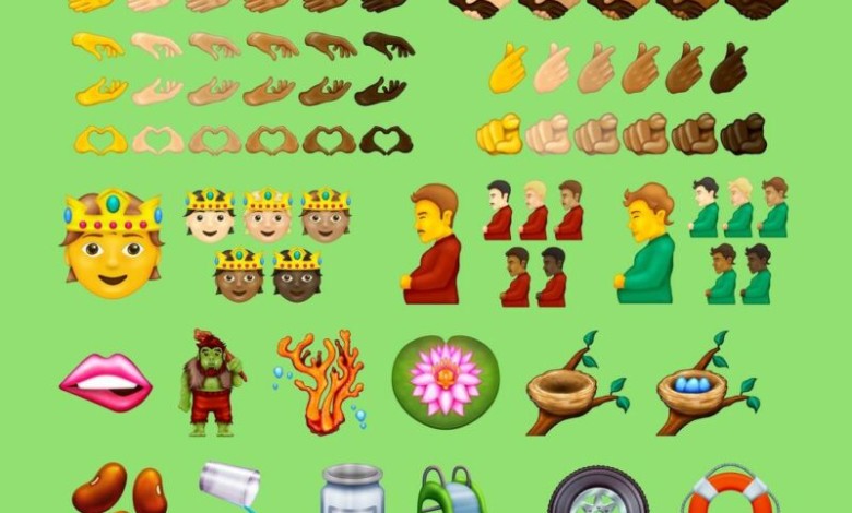 nuevos emojis emoji unicode 14 0 hombre hombres embarazzados embarazado gestos dar la mano gesto