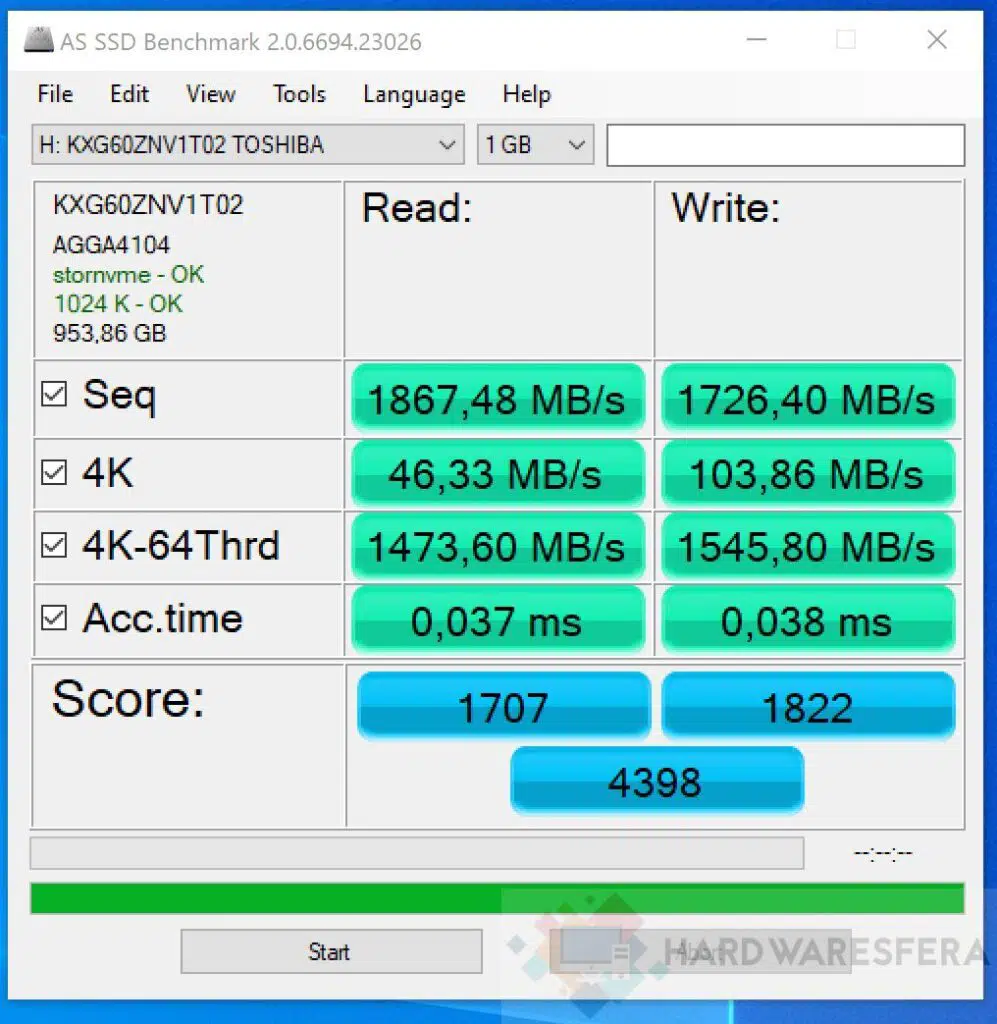SSD Kioxia M2 x4 XG60 1TB