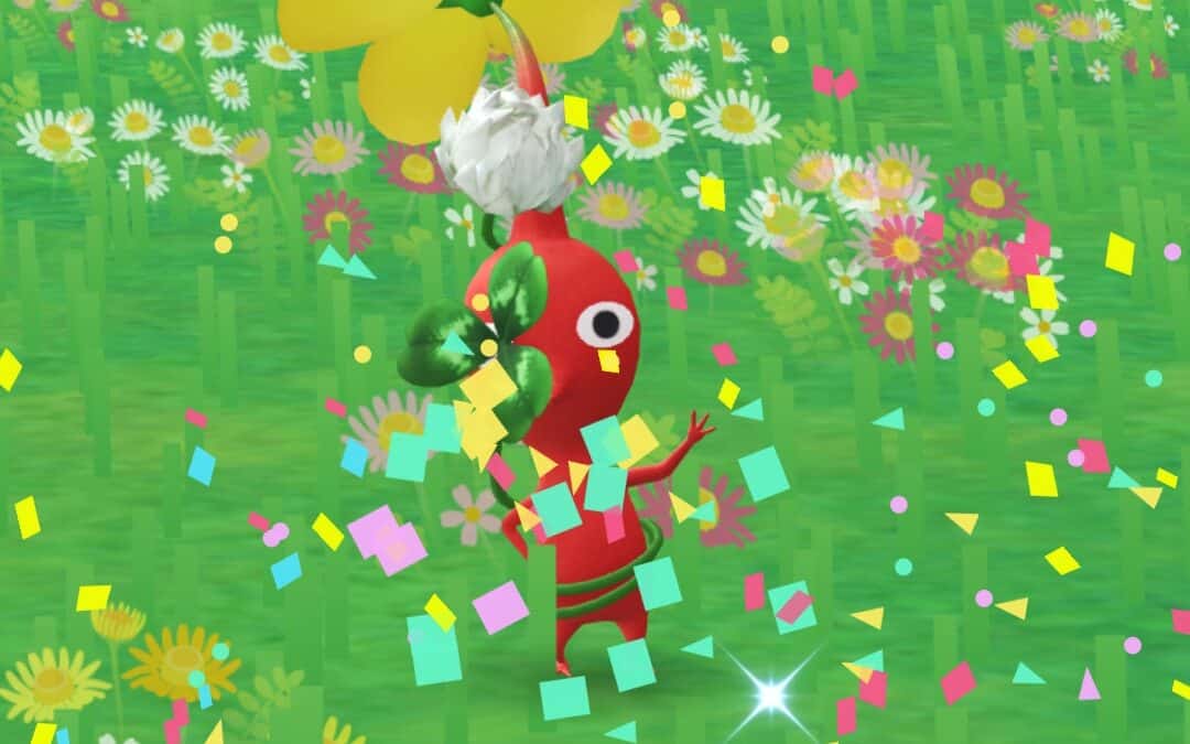 Pikmin rojo de Pikmin Bloom con trébol
