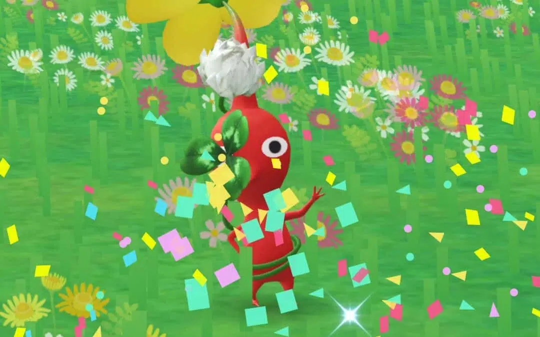 Pikmin rojo de Pikmin Bloom con trébol