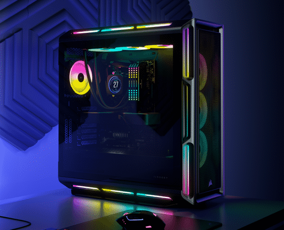 CORSAIR iCUE LC100 corsair 5000T RGB torre semitorre pc